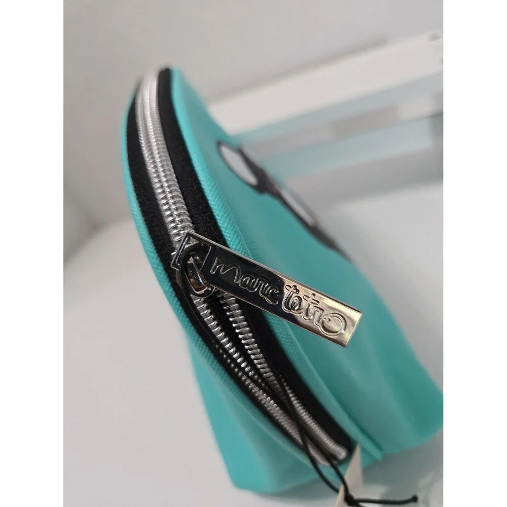 Marc Tetro French Bulldog Cosmetic Case Zipper Bag Aqua Color New With Tags